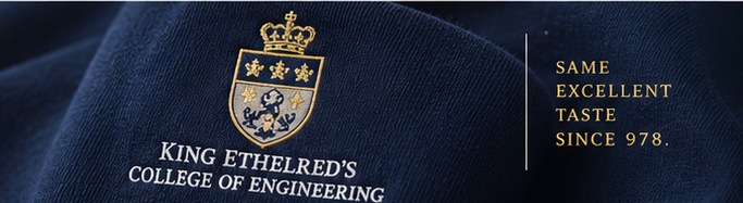 King Ethelred’s embroidered College crest